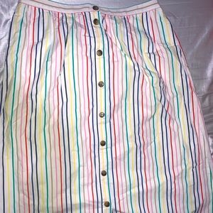 J.Crew Midi Skirt with buttons at center front